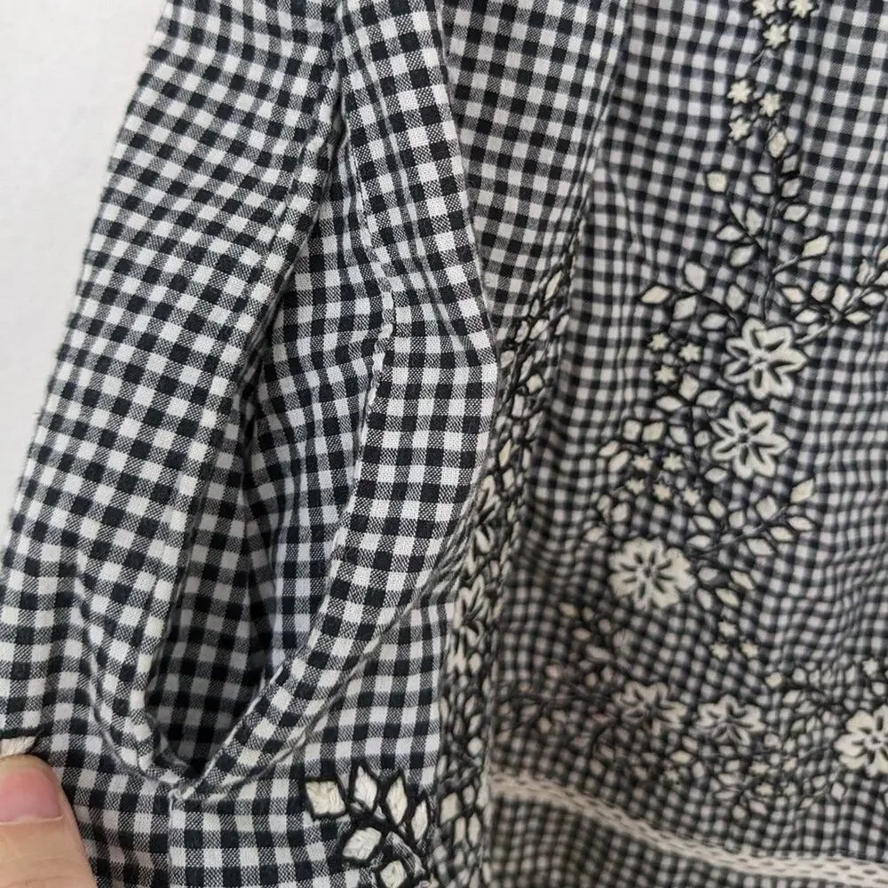 Free People Black & White Sunny Day Shirt Dress